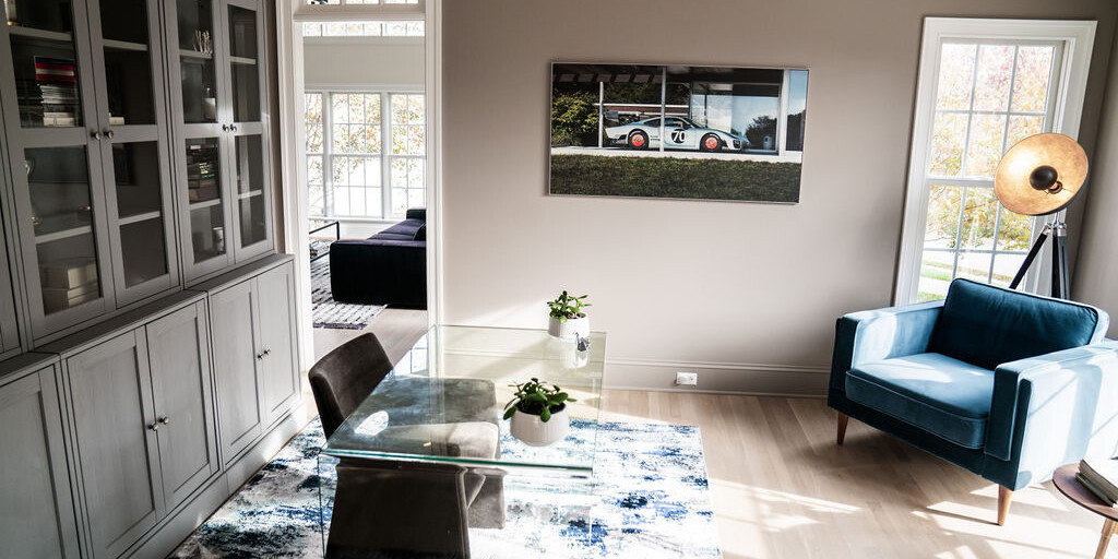 Modern Office with Blue Accents